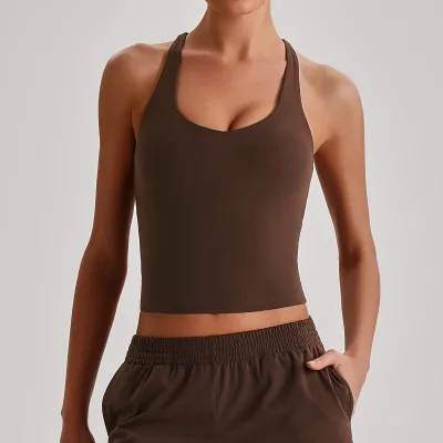 Custom logo Women Athletic tank Top Naked Sensation Fitness Cami Versatile Yoga Activewear Private Label 4123