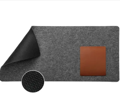 Sanchuan Custom Large Anti-Slip Felt Desk Pad  with PU Leather Mouse Pad