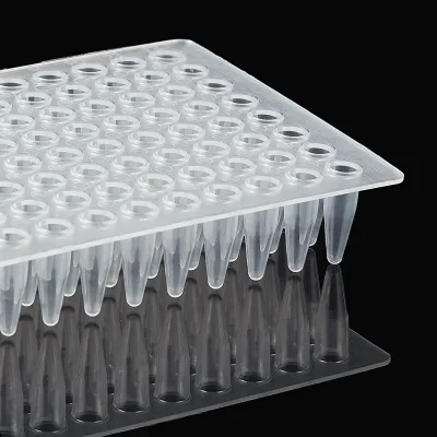 Non-Skirted Transparent Plastic 96 Well 0.1ml 0.2ml Reaction PCR Plate