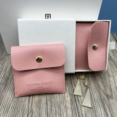 Custom Faux Leather Jewelry Packaging Bag with Emboss logo