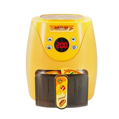 Kitchen Toy Electronic air Fryer Simulation Cooking Food Color Change Kitchen Appliance Set for Kids with Food Discoloration