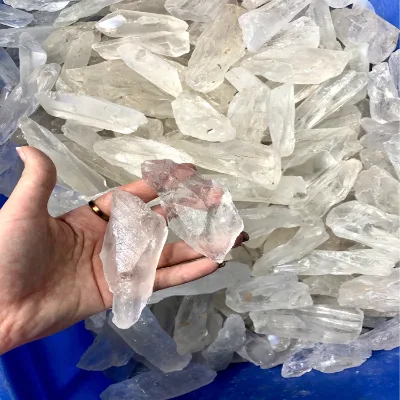 DIY Natural Crystal Clear Quartz Rough Carving Crafts Wellness Crystal