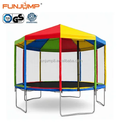 Waterproof 14FT Trampoline for Kids Adults All-Weather UV-Resistant Mat Anti-Rust Steel Frame