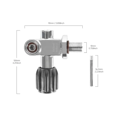 Sinodiving Model High Pressure Gas Cylinder Valve Fire Valve Diving Valve M18 * 15 Carbon Fiber Bottle DIN/YOKE Dual Purpose