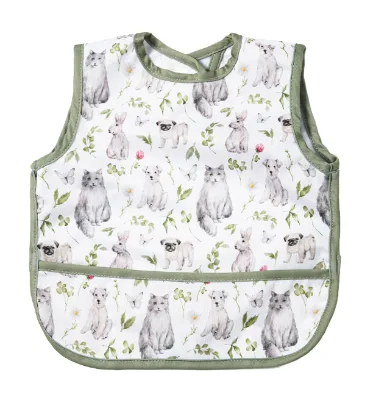 Happy Flute Unisex Waterproof Sleeveless Baby Feeding Bib Hook&Loop Design for Toddler Eating OEM Service Pocket Baby Bibs