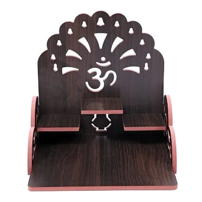 Wall Hanging Wood Mandir Puja Temple for Home Simple Style Religious Pooja Room for Home Use