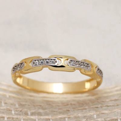 925 Silver Chain Ring Open Link Ring Link Chain Design Ring