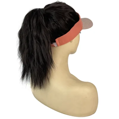 Wholesale Price Women Fashion Ponytail Wig Short Natural Water Wave Black Baseball Hat for Women Girl Daily Style Synthetic Wigs