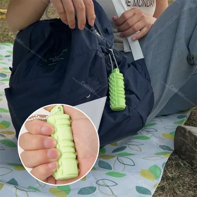 Venting Key Pendant for Anxiety Relief Positive Shaped Fingertip Roller Hard Spiky Massage Keychain