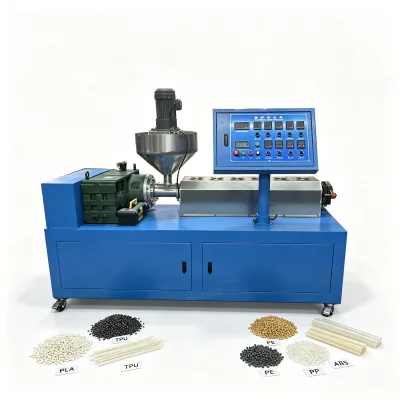 Desktop Lab Single Screw Extruder, Mini Plastic Single Screw Extrusion Machine for Polymer Filament Sheet Profile Forming R&D