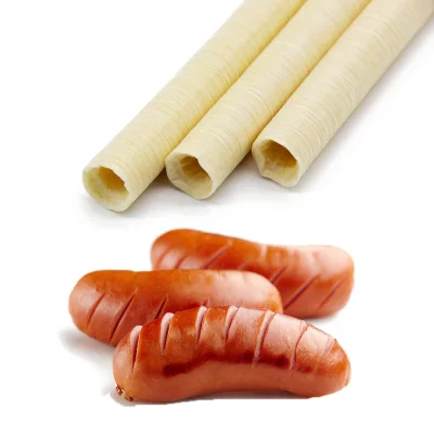 Roll Film/Shrink Fit Pink/Brown/Caramel/Salmon/Natural/Clear High Performance Collagen Sausage Casing with Halal Certificates