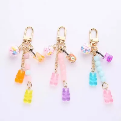 Cute Girly Candy Bear Keychain, Gummy case Cover, Bag Pendant, Sweet and Cool