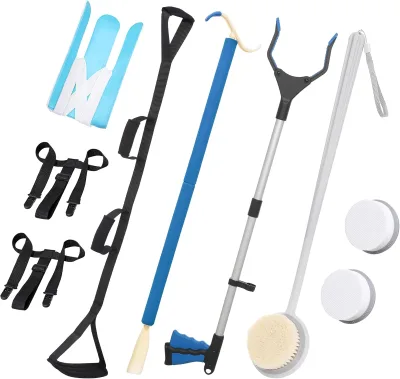 Replacement - Leg Lifter, Sock Aid, Reach Grabber Tool, Dressing Stick, Back Brush Hip Replacement Kit After Surgery