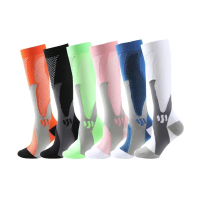 Custom High Elastic Sports Football Compression Socks Breathable Anti-Slip Quick Dry Anti-Bacterial Custom Design