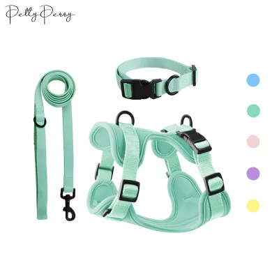 2024 Wholesale Waterproof Custom Pvc Dog Chest Strap Pet Harness and Leash Set No Pull Soft Adjustable Collar
