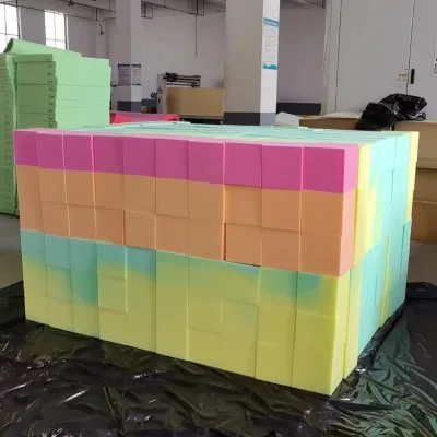 China Factory Custom Colorful 20x20x20cm High Quality 100% Polyurethane High Resilience Toy Sponge Foam Cube Hotel Use