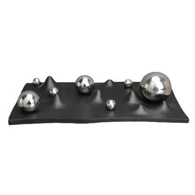 Black and White Design Fire Mountain Shape Chess Board Desktop Home Ornaments