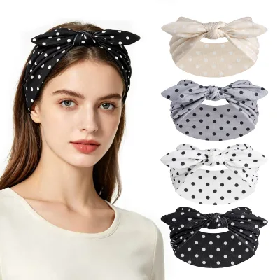 Bow Headbands for Women Headwraps Hair Band Knotted Headband Rabbit Ears Stretchy Turban Head Wraps Fashion Summer Headbands