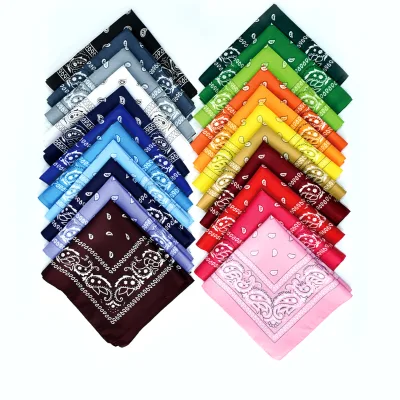 Wholesale Custom Bandanas Outdoor Unisex Double Sided Paisley Print Square Scarf Multi-Color Polyester Hip-Hop Scarf Bandana