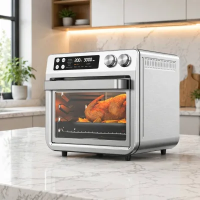 Multi Function 2 Knobs Control Air Fryer Toaster Oven 25L Cooking Master Oil Free Fryer Deep Baking Oven for Home Hotel