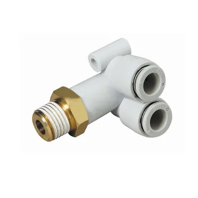 High-quality SMC Type Outer Screw Offset Tee Joint Pneumatic Parts Pipe Push in Fittings
