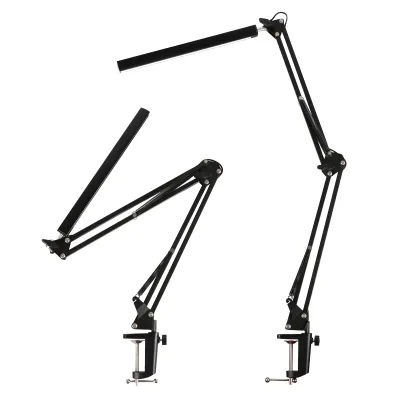 Nail Desk Lamp Clamp Long Arm Metal 3 Colors Dimmable LED Touch Control Modern Manicure Tattoo Reading Eye Caring USB Powered