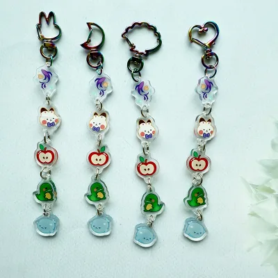 Wholesale Custom Printed Acrylic Charms High Quality Clear Linked Connected Acrylic Connection Plastic Anime Keychains Charms