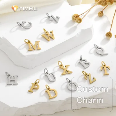 YML & Stainless Steel 26letter Pendant A-Z Alphabet Charm Gold / Silver DIY  Accessories Customization Supported Non-tarnish