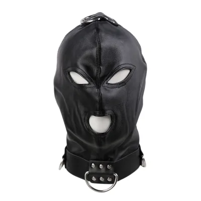HM Open Eyes and Mouth Full Head Covered Erotic Fetish BDSM Cosplay Hooded Mask for Couple