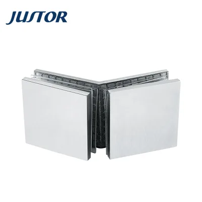 Factory Direct Selling Fit for 8-10mm Glass 304 Stainless Steel 135 Degree Square Shape Bathroom Glass Connector