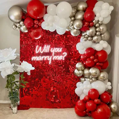 Shimmer Wall Backdrop Decorations Panel Wedding Birthday Anniversary Engagement Bridal Shower Party Decor Panel