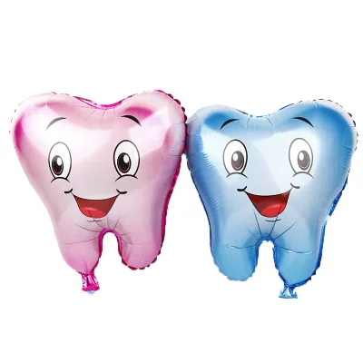 Smile Tooth Aluminum Foil Balloons 49x56cm Lovely Inflatable Teeth Balloons Baby Shower Birthday Party Decorations Kids Toys