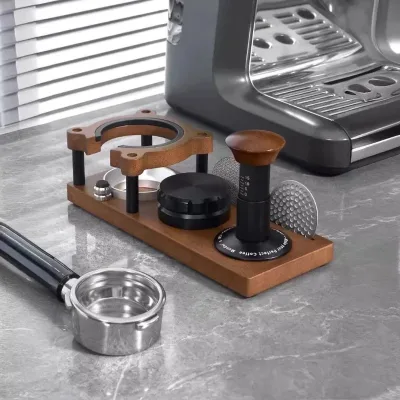 Wood Espresso Tamper Station Stand Portafilter Holder Filter Screen Holder Espresso Tamping Storage Rack Barista