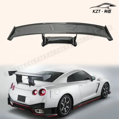 For Nissan High Quality Carbon Fiber GTR R35 N-ATTK Style Rear Spoiler Included Lights