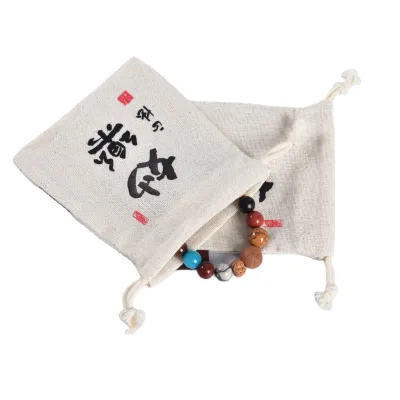 Cotton Canvas Pouch Bag High Quality Drawstring Ring Earrings Bracelet Gift Jewelry Pouch Bag