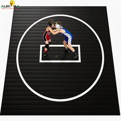 Inflatable Wrestling Mat 10x10 Giant Thick Gymnastics Tumbling Air Pump for Home Safe Adults Exercise Gear Fit