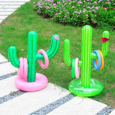 Customized PVC Inflatable Cactus Ring New Pool Toy Ball Toss Game for Children