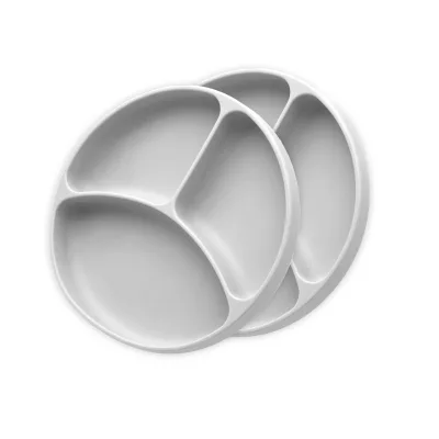 Non Slip Design Baby Dinner Plate Boys Girls Reusable Feeding Plate Divided Design Suction Plates for Baby