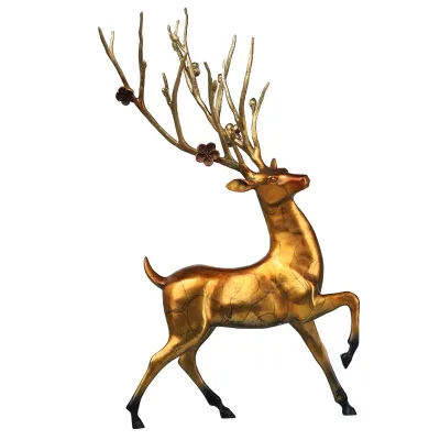 High Quality Brass Deer Ornaments Colored Copper Sika Deer Craft Gift Home Office Decorations for Living Room Opening Gifts