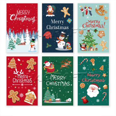 2025 New Christmas Greeting Card With Satan Claus Snowflake Cards Christmas Art for New Year Christmas Decoration Birthday