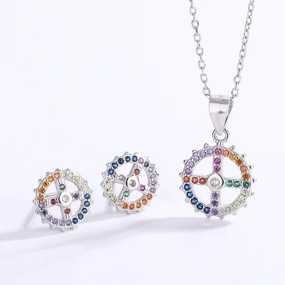 Fashion Anniversary Personality Gift Jewelry 925 Silver Young Ladies Promise Dating Jewelry Set