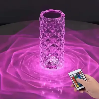 16 Colors Changing Crystal Ripple Lamp Ocean Wave Table Light Ceiling Projector Night Light for Bedroom