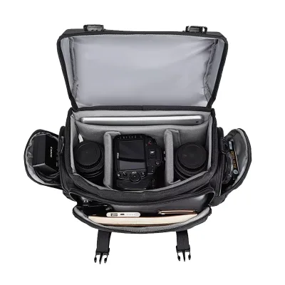2025 New Custom Waterproof Large Black DSLR Gadget Bag Anti-shock Carrying SLR Equipment Camera Shoulder Bags with Tripod Holder
