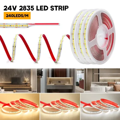 Fast Shipping 3000/4000/6500k Led Strip Light 5M/Roll 8MM Fpcb Light Strip 120/180/240leds 12V/24v Smd 2835 Led Strip Light