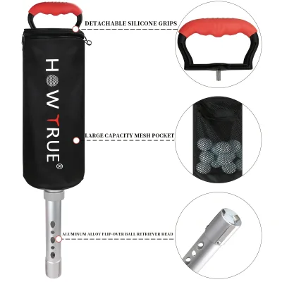 Detachable Golf Ball Retriever Tool With Bag Portable Golf Ball Picker Upper With Carrying Pouch Golf Ball Collection Tube