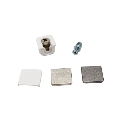 303DF Hidden Cam Lock Shelf Connector Bracket with Plastic Decorative Cap and Bolt for 15mm Board