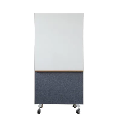 Mobile Acoustic Whiteboard Partition Freestanding Magnetic White Board on Wheels Minimalist High End Meeting Screen