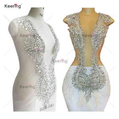 Bodice Applique Patches Sew on Tulle Mesh for Wedding Dress WDP-148