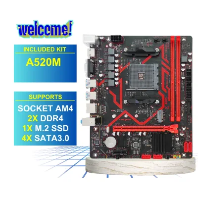 New A520M Motherboard Supports AMD Ryzen 3000-5000 with NVME & NGFF M2 SSD SATA3.0 Dual Channel DDR4 A520 Motherboard