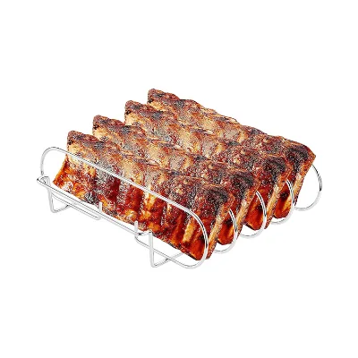 Barbecue Grill Rib Rack Line BBQ Grill Rack for Ribs Smoker Toasting Rack Factory Direct Price Stainless Steel